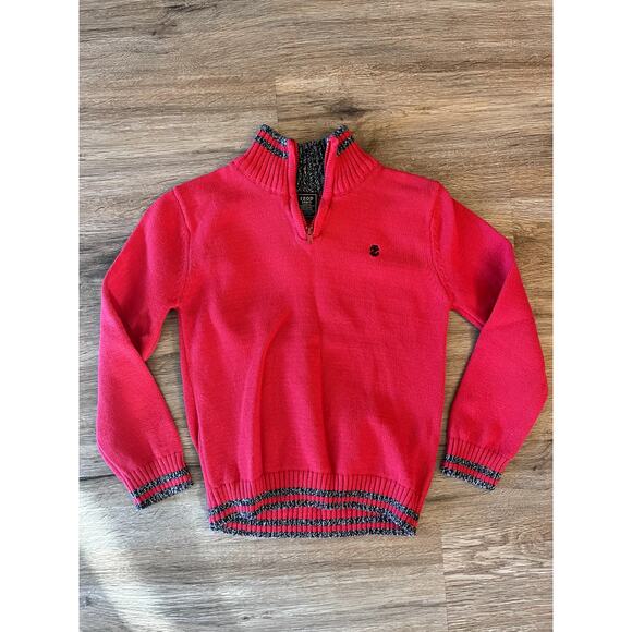 Izod Red Pullover Quarter Zip Size Small 6/7 - Picture 1 of 3